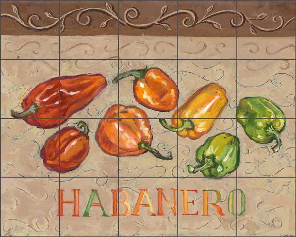 Habanero by Theresa Kasun Ceramic Tile Mural EC-TK007
