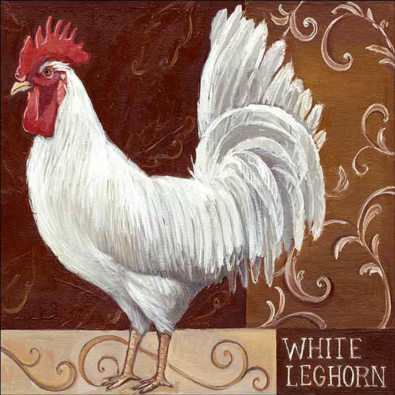 Rustic Rooster IV by Theresa Kasun Ceramic Accent & Decor Tile EC-TK012AT