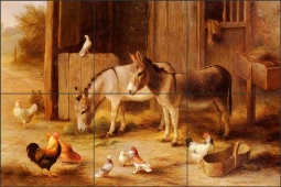 Farmyard Friends by Edgar Hunt Ceramic Tile Mural EH007