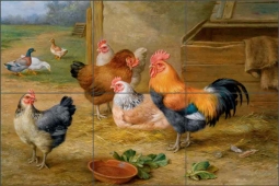 King of the Roost by Edgar Hunt Ceramic Tile Mural EH032