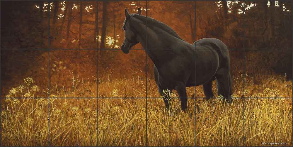 Dark Horse by Liz Mitten Ryan Ceramic Tile Mural - EWH-LMR001