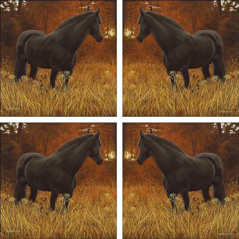 Dark Horse by Liz Mitten Ryan Ceramic Accent & Decor Tile Set - EWH-LMR001AT