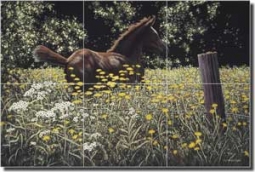 Ryan Horse Equine Ceramic Tile Mural 18" x 12" - EWH-LMR009