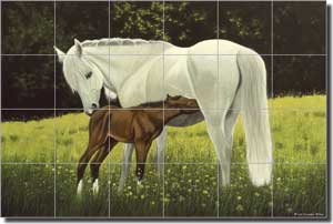 Ryan Horses Equine Ceramic Tile Mural 25.5" x 17" - EWH-LMR010