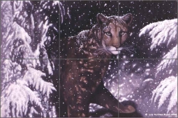 Shadow's Cougar by Liz Mitten Ryan Ceramic Tile Mural - EWH-LMR024