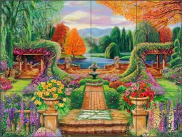 Garden Gate by Fernando Agudelo Ceramic Tile Mural FAA003