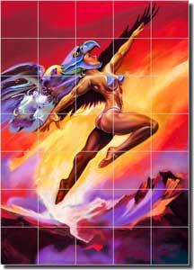 Agudelo Bird Fantasy Ceramic Tile Mural 21.25" x 29.75" - FAA011