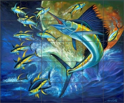 Catching the Yellows on the Atlantic by Fernando Agudelo Ceramic Tile Mural FAA015