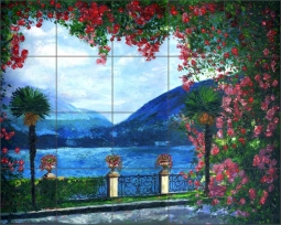 Lake Como by Fernando Agudelo Ceramic Tile Mural - FAA019