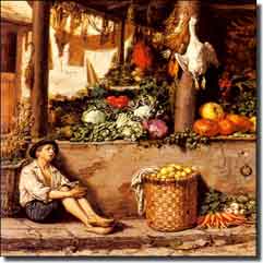 Meerts Vegetable Market Ceramic Accent Tile 4.25" x 4.25" - FM001AT2