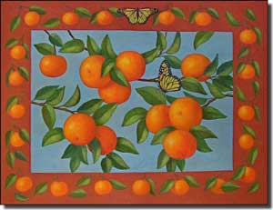 Poole Oranges Fruit Ceramic Accent Tile 8" x 6" - FPA029AT