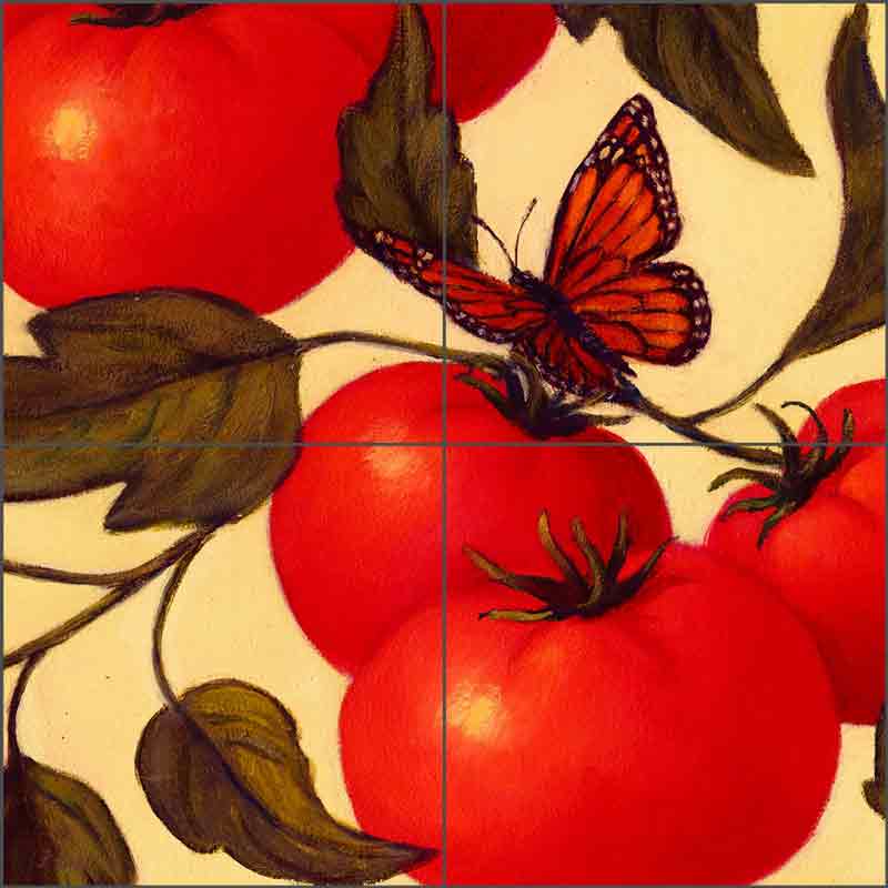 Heirloom Tomatoes (detail) by Frances Poole Ceramic Tile Mural FPA030-2