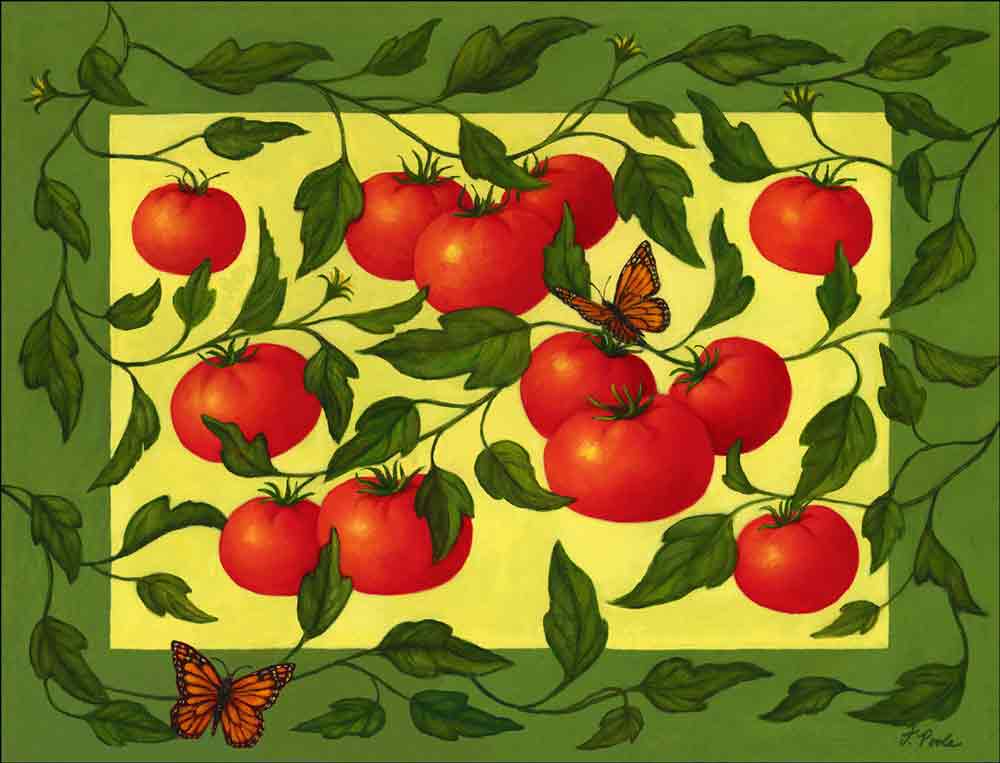 Heirloom Tomatoes by Frances Poole Ceramic Accent & Decor Tile FPA030AT