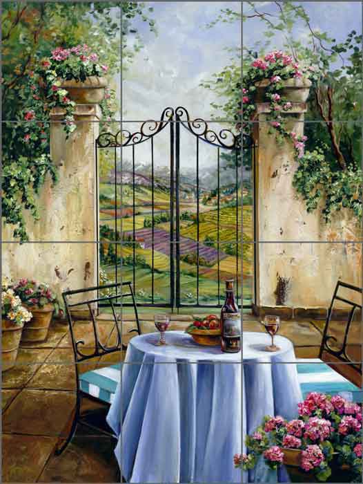 Table for Two by Ginger Cook Ceramic Tile Mural GCS002