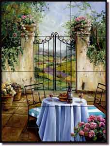 Cook Tuscan Courtyard Tumbled Marble Tile Mural 18" x 24" - GCS002