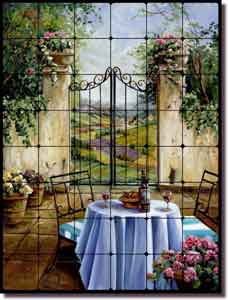 Cook Tuscan Courtyard Tumbled Marble Tile Mural 24" x 32" - GCS002