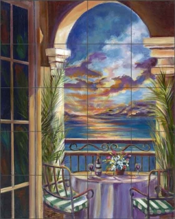 Interlude at Sunset by Ginger Cook Ceramic Tile Mural GCS009