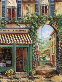 Hotel Le Boulevard by Ginger Cook Ceramic Tile Mural GCS014