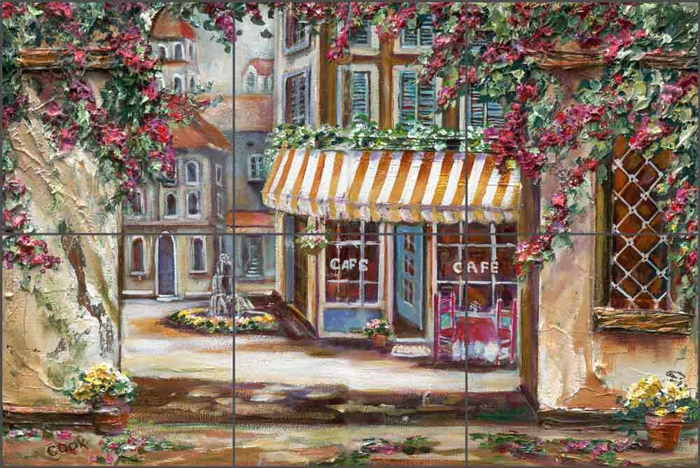Town Square by Ginger Cook Ceramic Tile Mural - GCS020