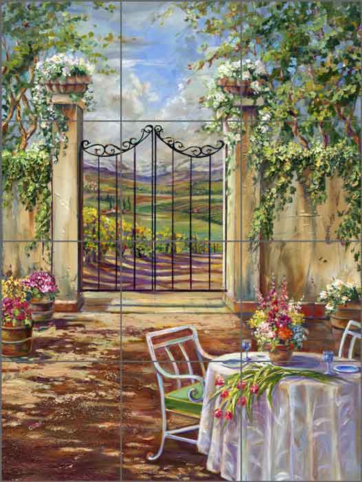 Garden Party by Ginger Cook Ceramic Tile Mural GCS041