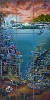 Lost City by Ginger Cook Ceramic Tile Mural - GCS048