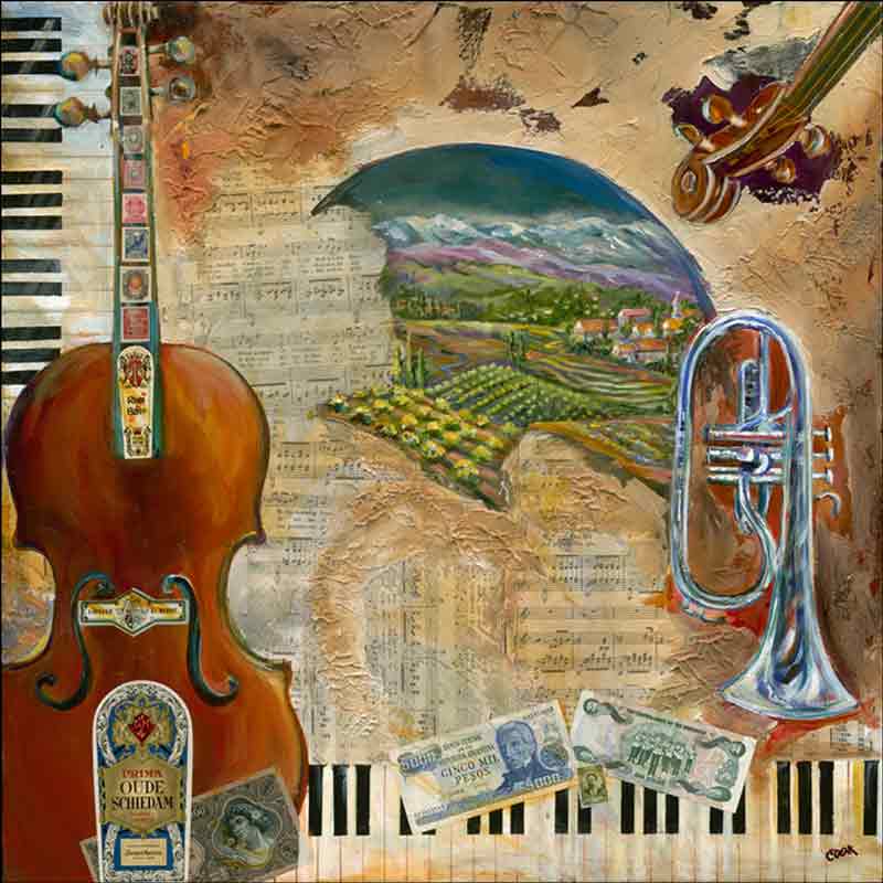 Tuscan Music by Ginger Cook Ceramic Accent & Decor Tile GCS055