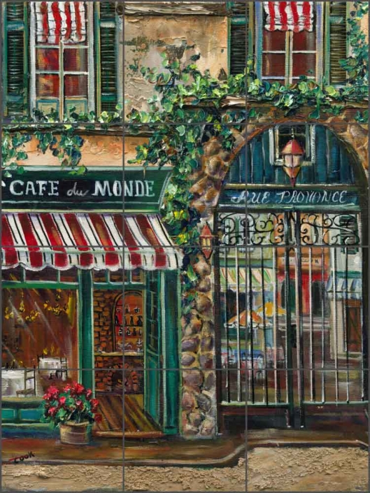 Cafe du Monde by Ginger Cook Ceramic Tile Mural - GCS056: Artwork