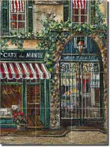 Cook Village Cafe Glass Tile Mural 18" x 24" - GCS056