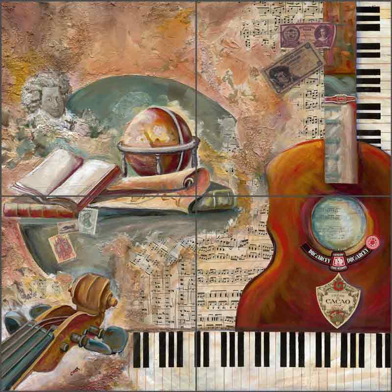 Classical Music by Ginger Cook Ceramic Tile Mural GCS076