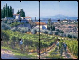 Carey Tuscan Vineyard Tumbled Marble Tile Mural GW-JC001