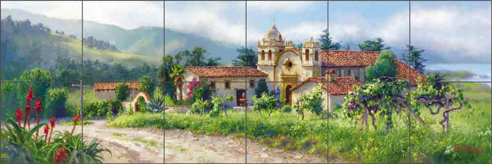 The Padre's Vineyard by June Carey Ceramic Tile Mural - GW-JC006