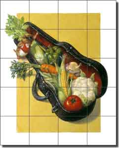 Gustafson Vegetable Ceramic Tile Mural 24" x 30" - GW-SG003