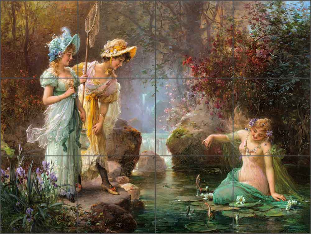 A Water Idyll by Hans Zatzka Ceramic Tile Mural - HZ009