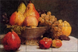 Bowl of Fruit by Ignace Fantin-Latour Ceramic Tile Mural IHJTFL006