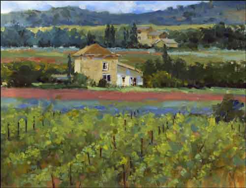 Crowe Provence Vineyard Landscape Ceramic Accent Tile - JAC011AT