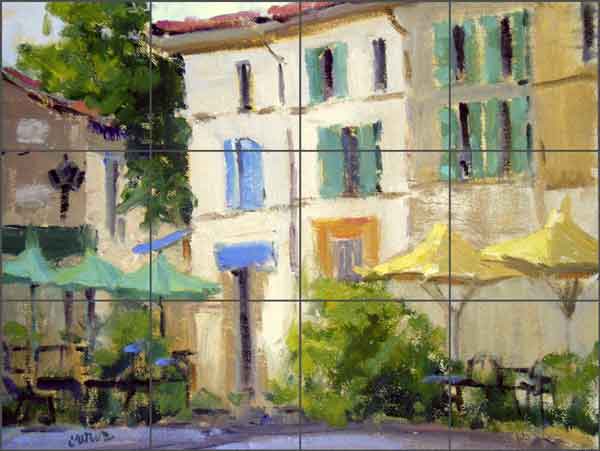 Crowe Provence Cityscape Ceramic Tile Mural - JAC012