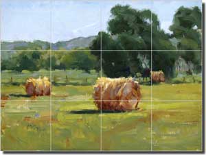 Crowe Country Landscape Ceramic Tile Mural 17" x 12.75" - JAC060