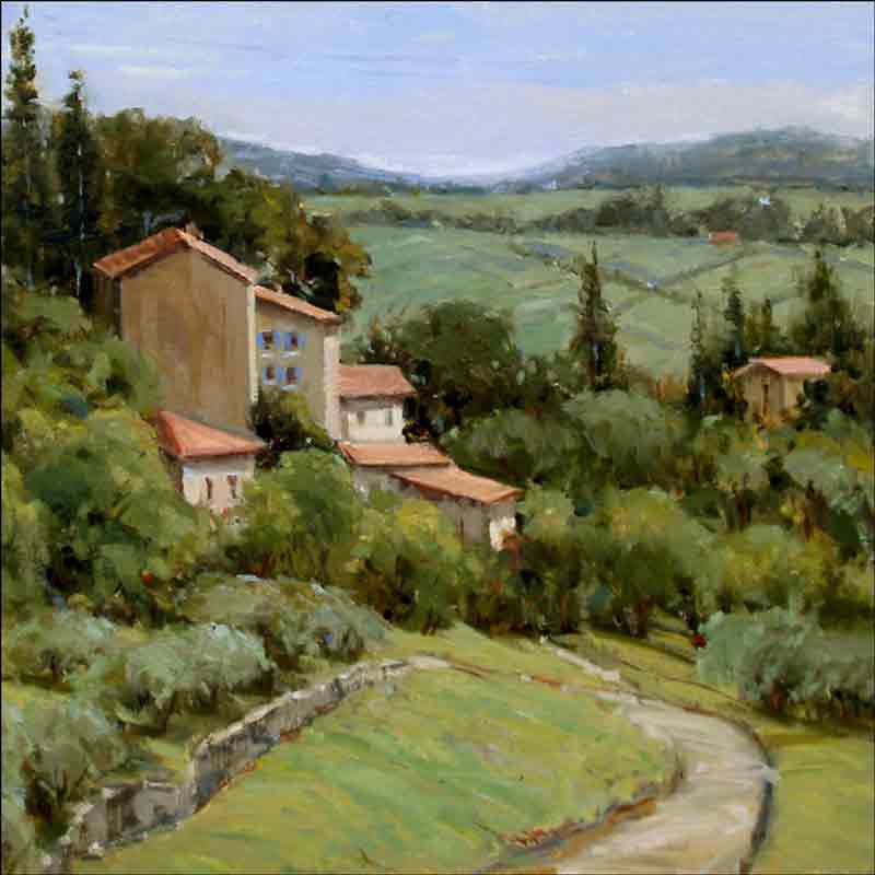 Above the Olive Groves by Judy A Crowe Ceramic Accent & Decor Tile - JAC076AT