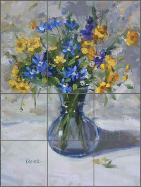 Texas Wildflowers by Judy Crowe Ceramic Tile Mural - JAC077