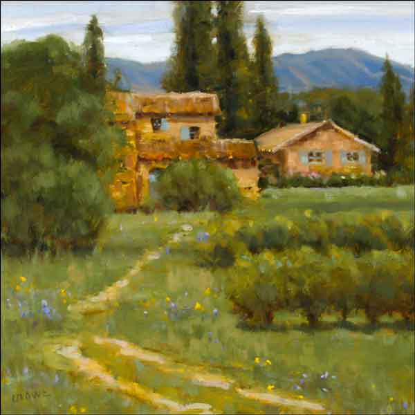 Morning Rise Provence Vineyards by Judy Crowe Ceramic Accent & Decor Tile - JAC079AT