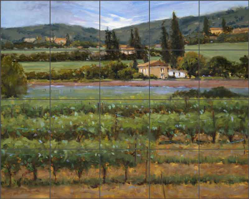 Crowe Vineyard Landscape Ceramic Tile Mural - JAC081