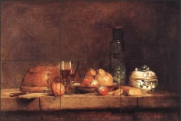 Still Life with Jar of Olives by Jean-Baptiste-Simeon Chardin Ceramic Tile Mural JBSC001