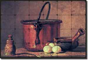 Chardin Old World Kitchen Tumbled Marble Tile Mural 24" x 16" - JBSC009
