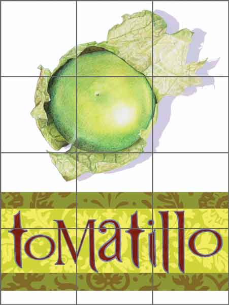 Tomatillo by Joan Chamberlain Ceramic Tile Mural - JC5-003