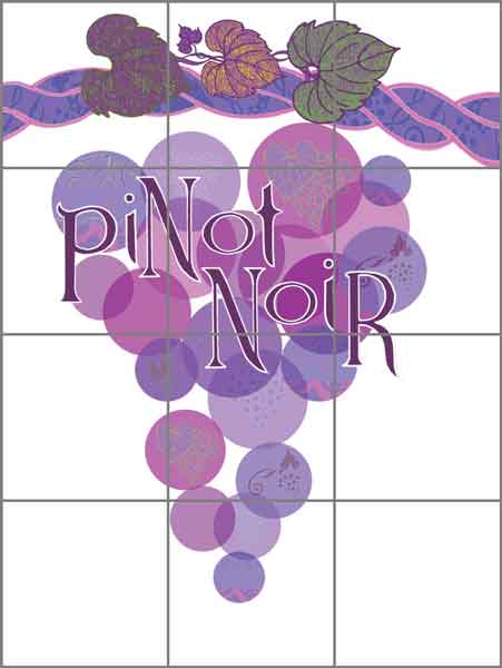 Pinot Noir by Joan Chamberlain Ceramic Tile Mural - JC5-005