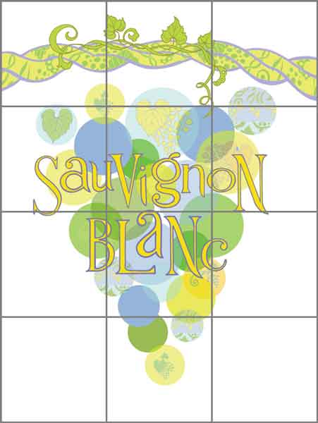 Sauvignon Blanc by Joan Chamberlain Ceramic Tile Mural - JC5-009