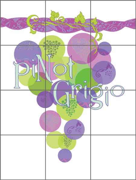 Pinot Grigio by Joan Chamberlain Ceramic Tile Mural - JC5-012