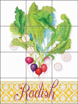 Radish by Joan Chamberlain Ceramic Tile Mural - JC5-014