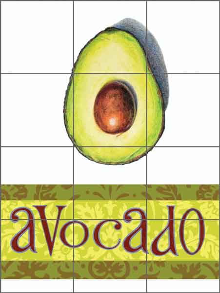 Avocado by Joan Chamberlain Ceramic Tile Mural - JC5-015