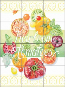 Heirloom Tomatoes by Joan Chamberlain Ceramic Tile Mural - JC5-019